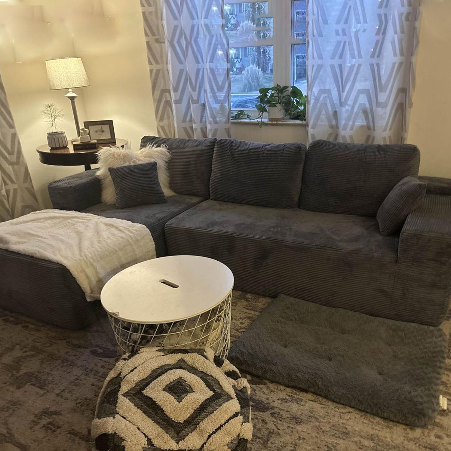 OVIOS Gray Sectional Cloud Couch for a Small Living Room