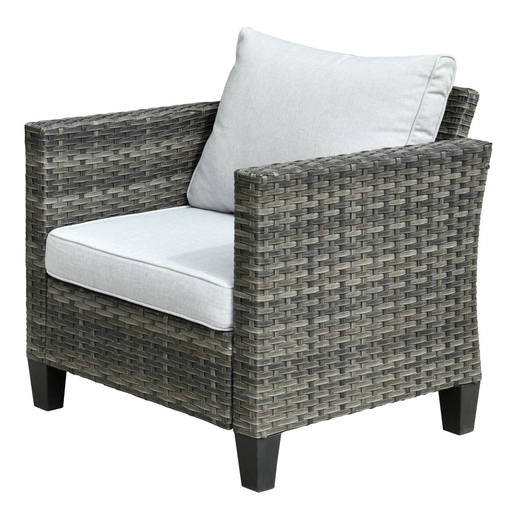 Ovios Patio Vultros Furniture Set 7-Person Seating with 30'' Propane Fire Pit Table