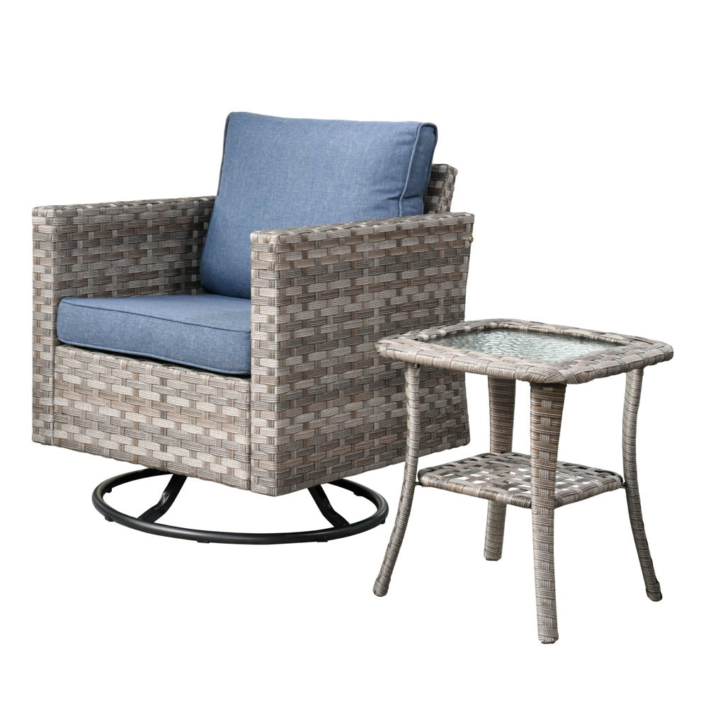 OVIOS Rocking Chair Outdoor Table and Chairs matching BBR broad handrails series