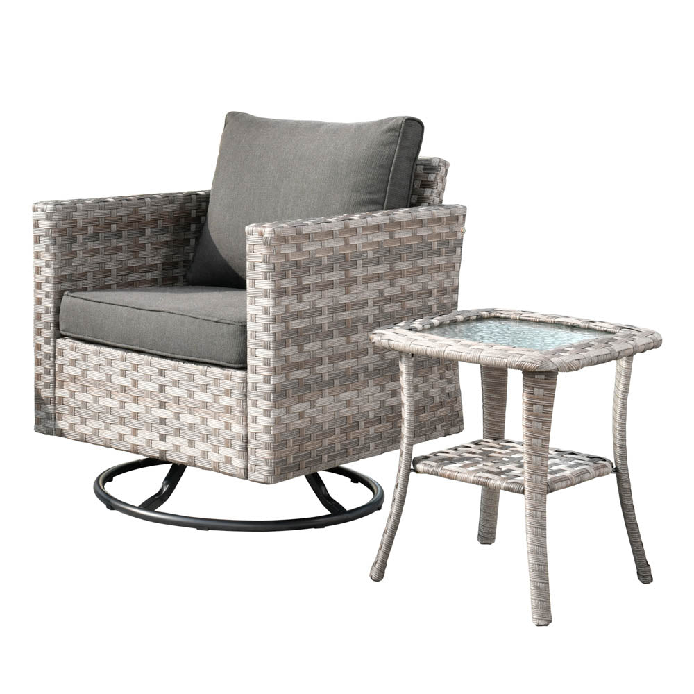 OVIOS Rocking Chair Outdoor Table and Chairs matching BBR broad handrails series