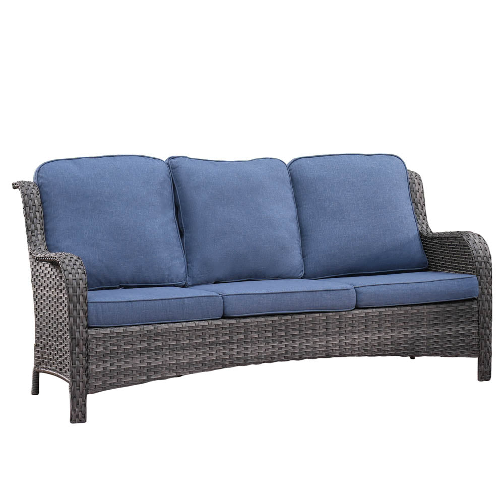 Ovios Patio Kenard 5-Piece Conversation Set with Loveseat and Swivel Rocking Chairs