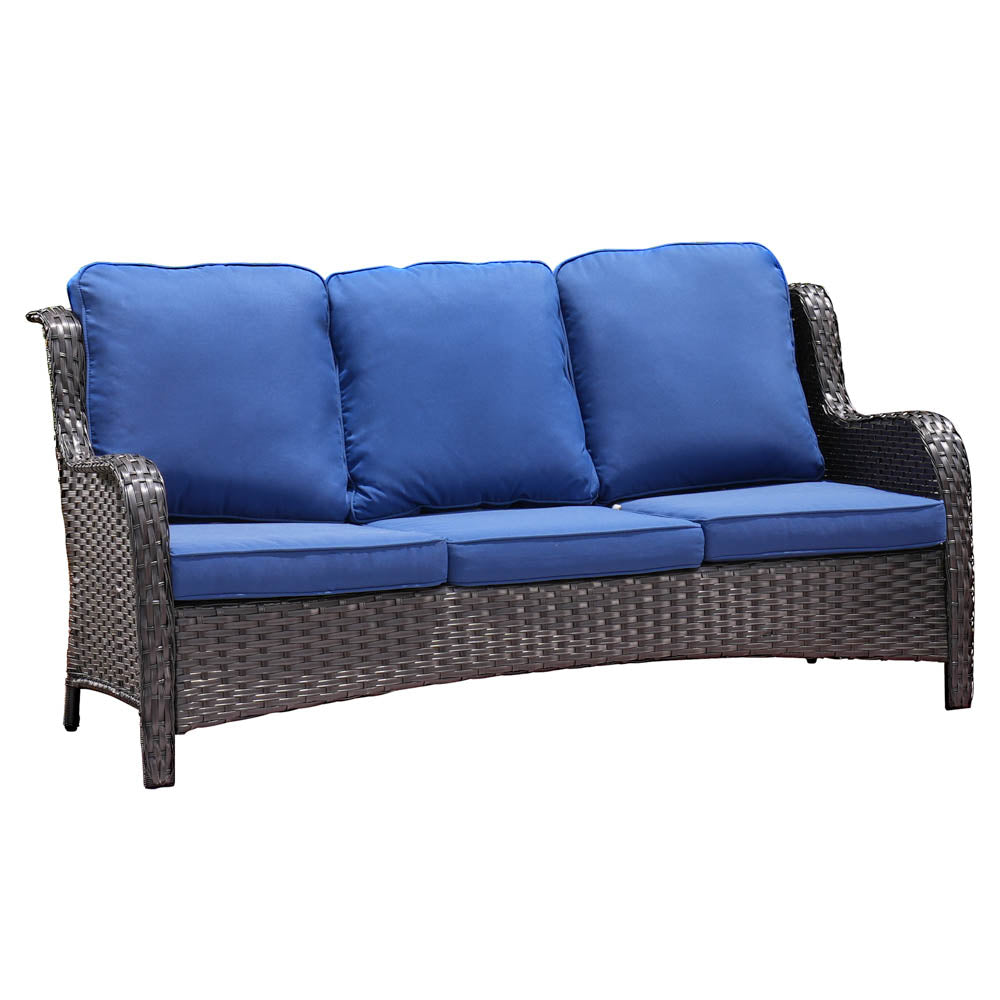 Ovios Patio Kenard 5-Piece Conversation Set with Loveseat and Swivel Rocking Chairs