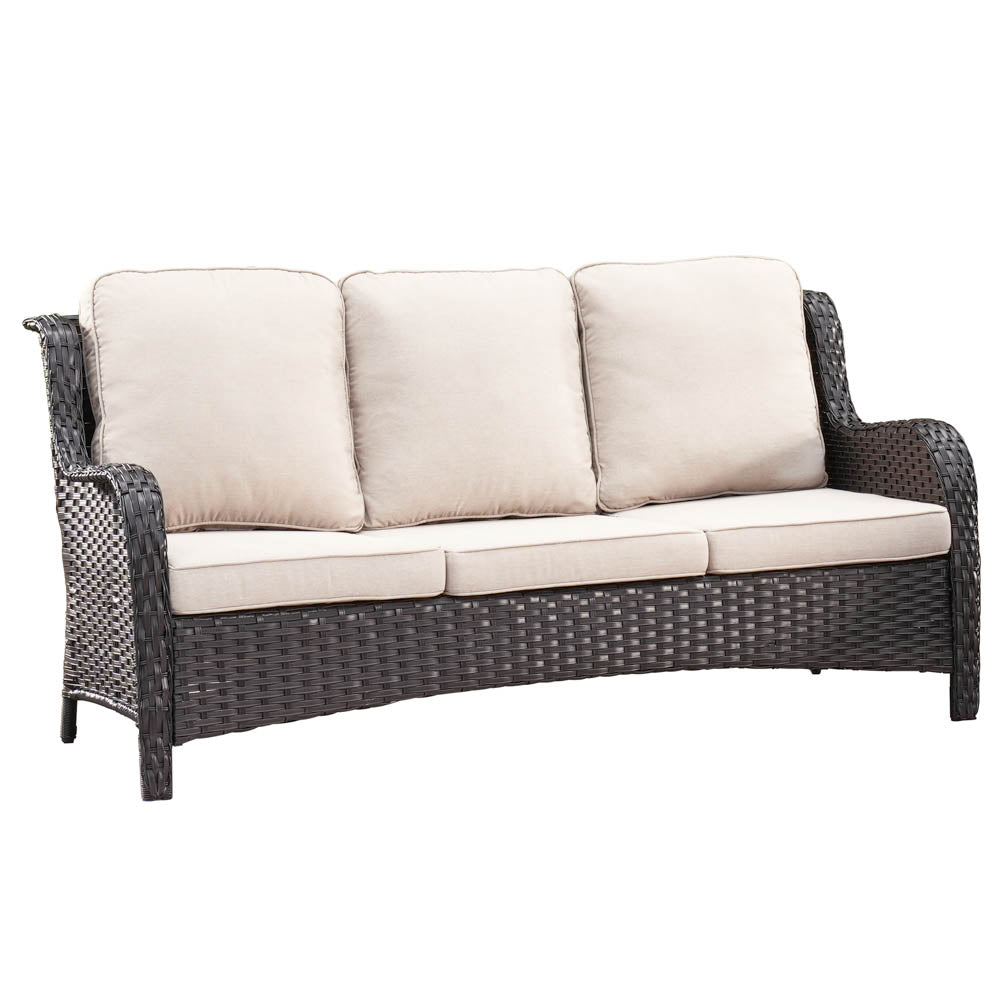 Ovios Patio Kenard 5-Piece Conversation Set with Loveseat and Swivel Rocking Chairs