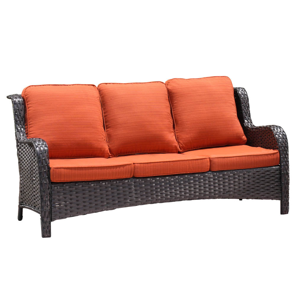 Ovios Patio Kenard 5-Piece Conversation Set with Loveseat and Swivel Rocking Chairs