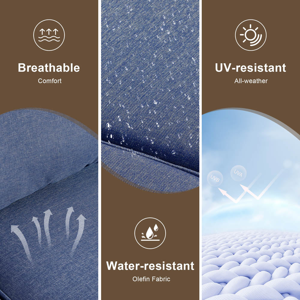 OVIOS Patio Kenard 2-Piece Conversation Set with Loveseat and Three-seat Couch