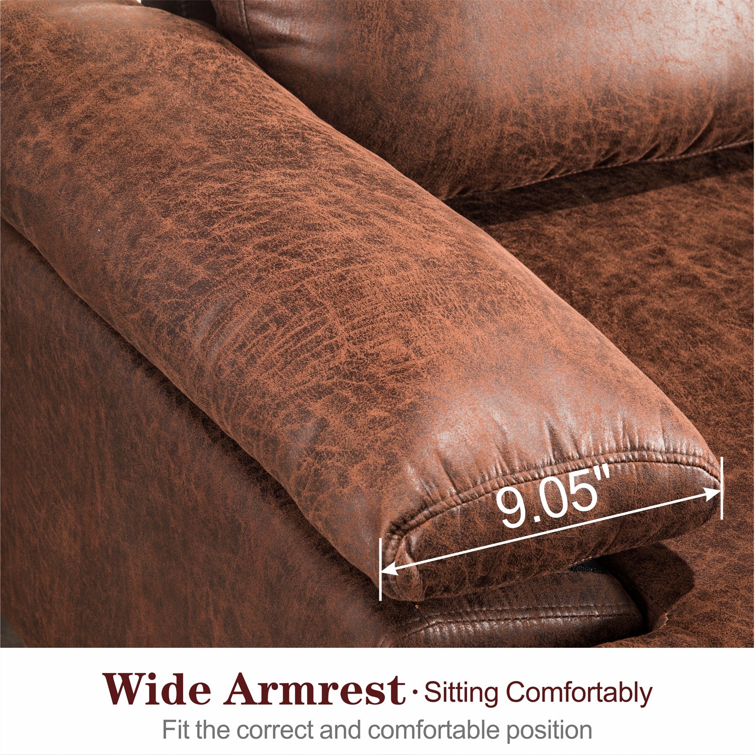 Ovios Living Room Reversible Sofa Chaise 100.40" Wide with Ottoman