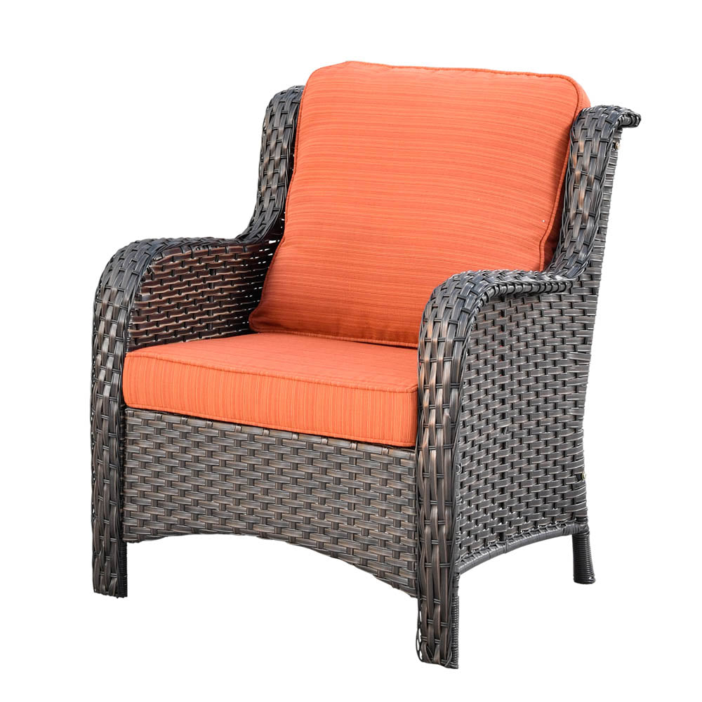 Ovios Patio Kenard 5-Piece Conversation Set with 30'' Fire Pit Table and Loveseat