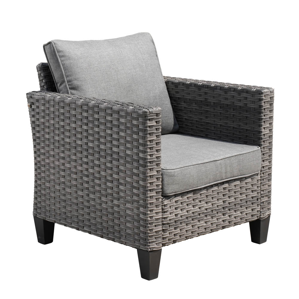Ovios Outdoor Patio Conversation Set New Vultros 5-Piece High Back Sofa Set with Cushions