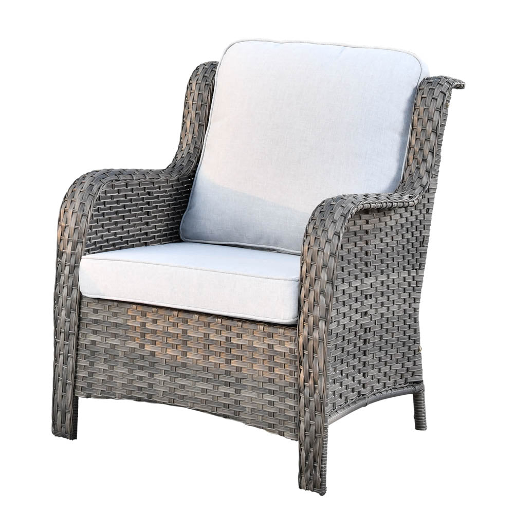 Ovios Patio Kenard 5-Piece Conversation Set with 30'' Fire Pit Table and Loveseat