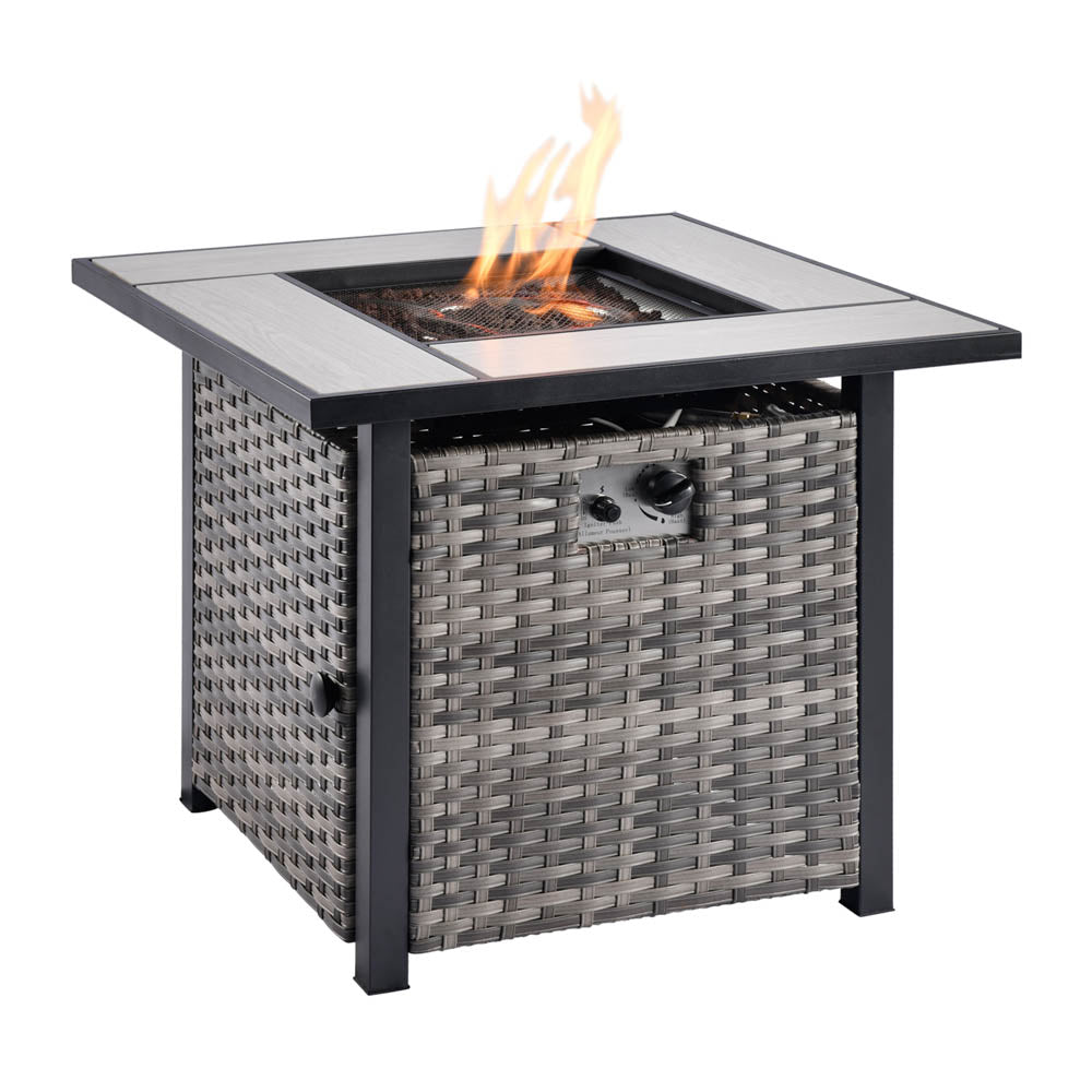 Ovios Patio Kenard 5-Piece Conversation Set with 30'' Fire Pit Table and Loveseat