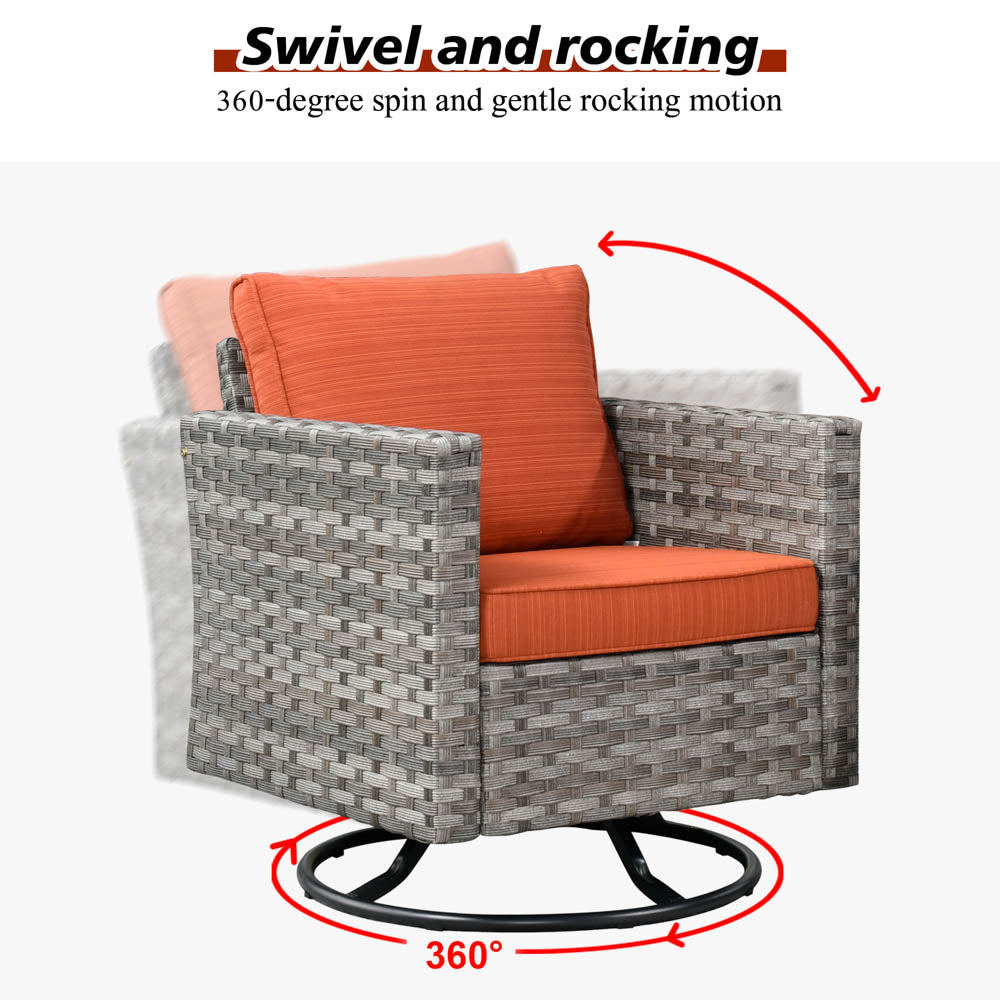 OVIOS Rocking Chair Outdoor Table and Chairs matching BBR broad handrails series