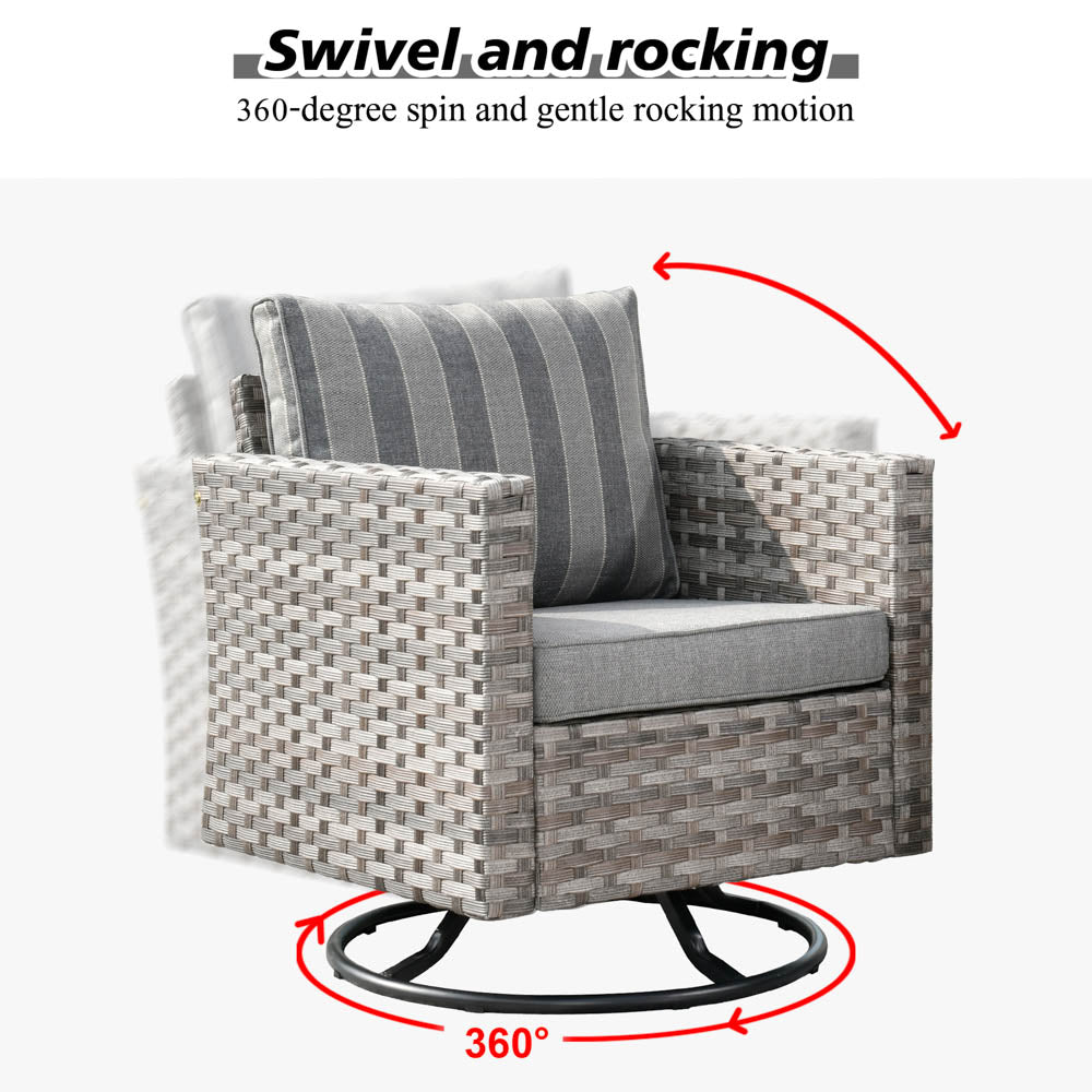 OVIOS Rocking Chair Outdoor Table and Chairs matching BBR broad handrails series