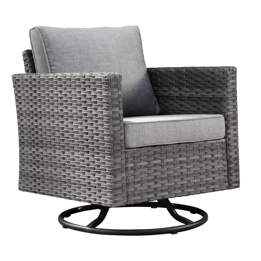 Ovios Patio Furniture Set 6-Piece with Swivel Rocking Chairs and Table