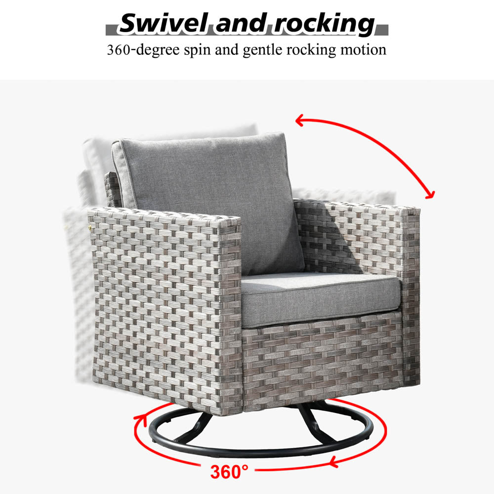 OVIOS Rocking Chair Outdoor Table and Chairs matching BBR broad handrails series