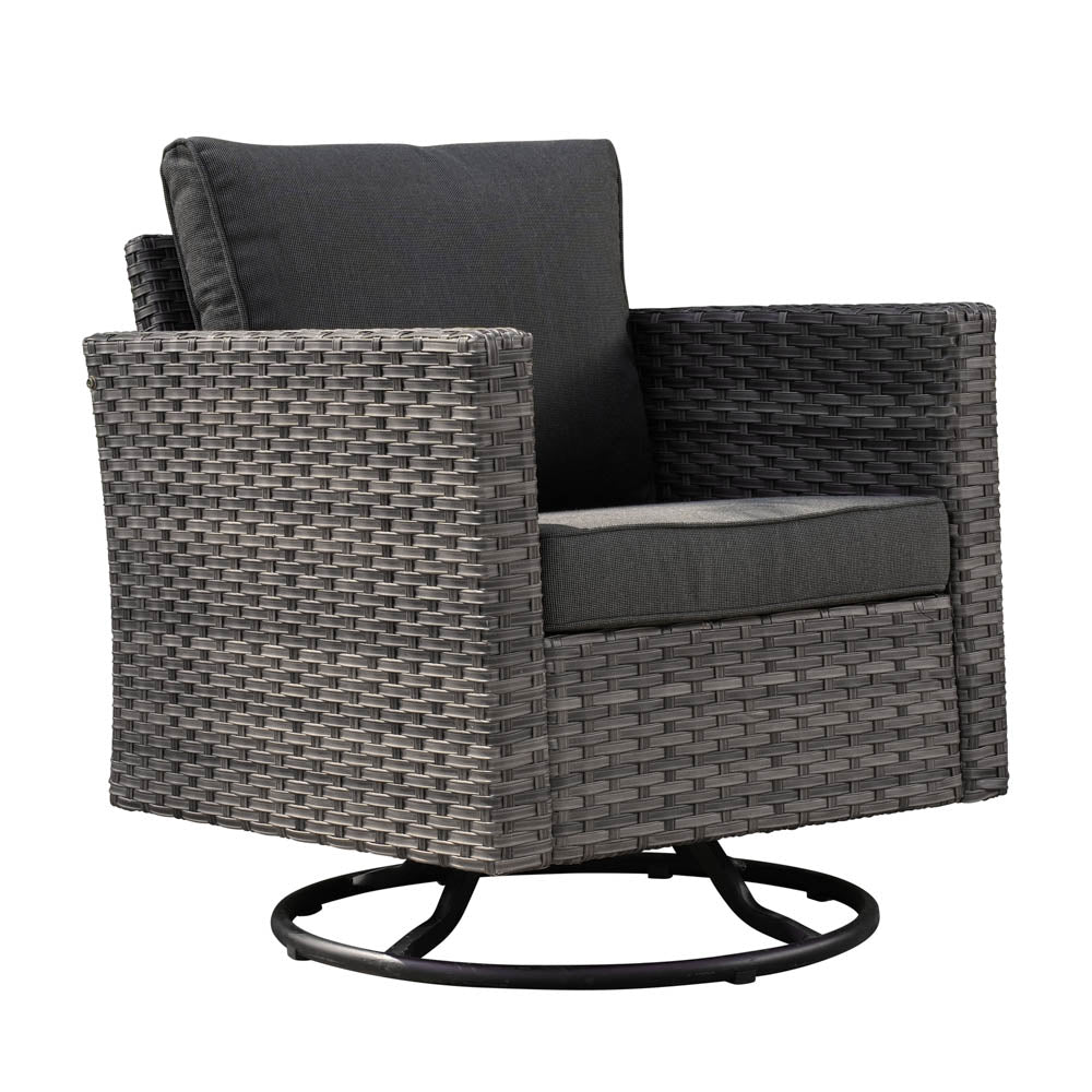 Ovios Patio Furniture Set 6-Piece with Swivel Rocking Chairs and Table