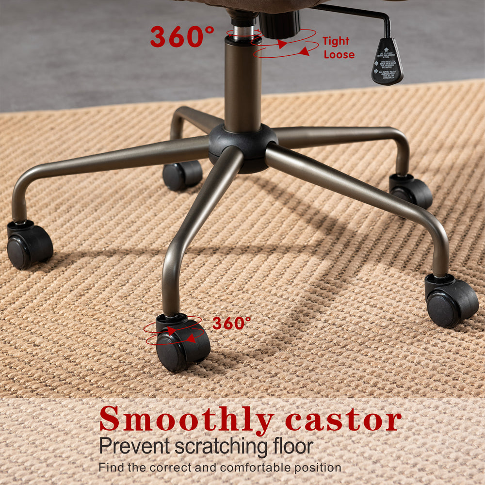Ovios Office Chair Suede Fabric for Executive or Home Office Ergonomic Chair-Dark Grey