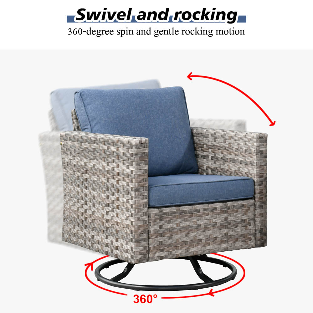 OVIOS Rocking Chair Outdoor Table and Chairs matching BBR broad handrails series