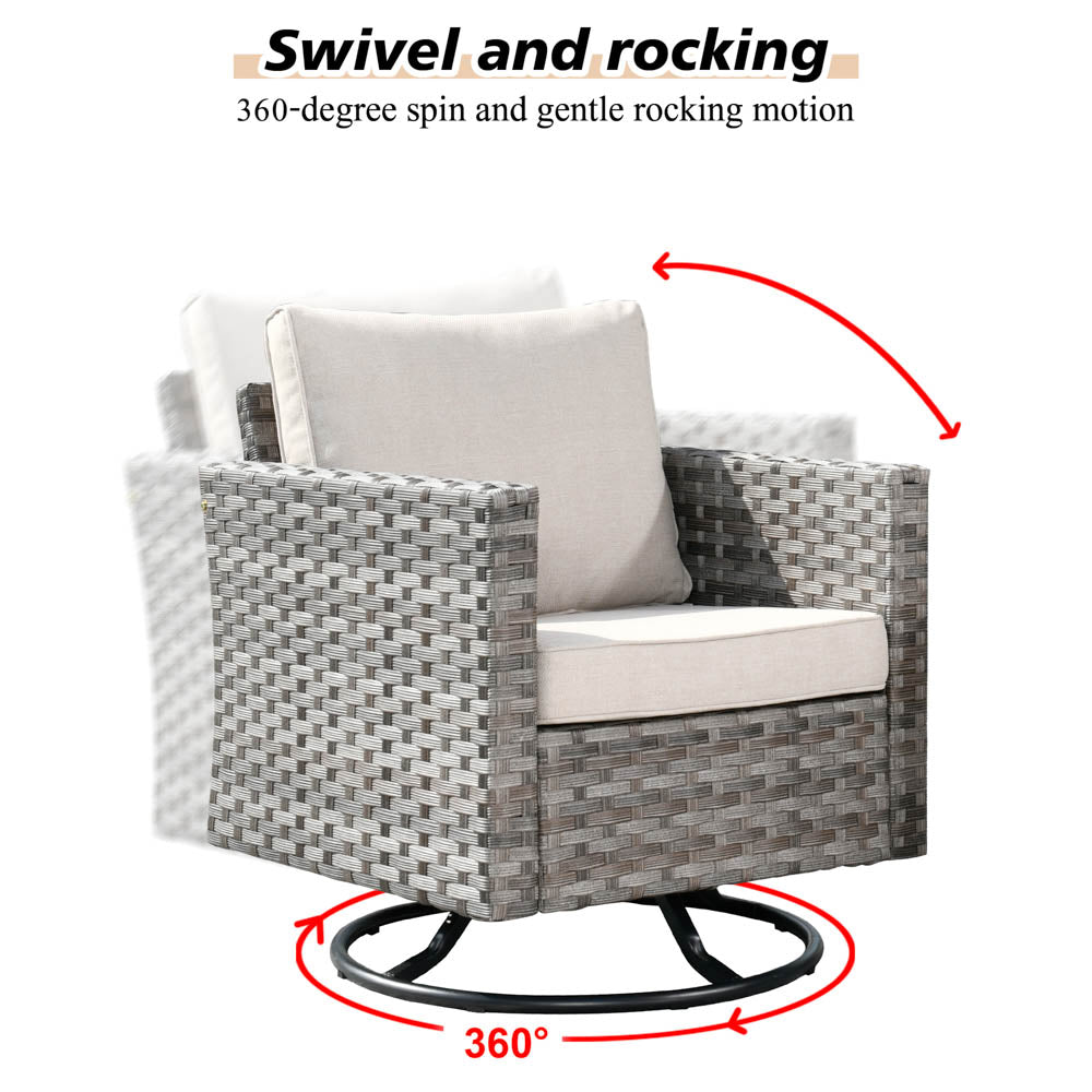 OVIOS Rocking Chair Outdoor Table and Chairs matching BBR broad handrails series