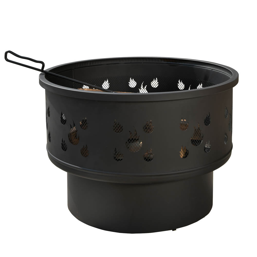 OVIOS 25.39'' Round Steel Wood Burning Fire Pit