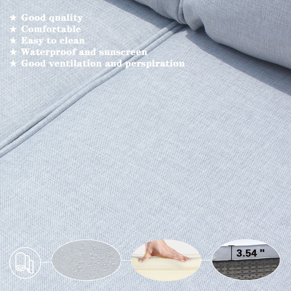 OVIOS Patio Vultros 7-Piece Set with 2 Rocking chairs and 30'' Propane Fire Pit Table