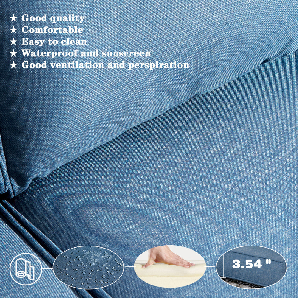 OVIOS Patio Vultros 7-Piece Set with 2 Rocking chairs and 30'' Propane Fire Pit Table