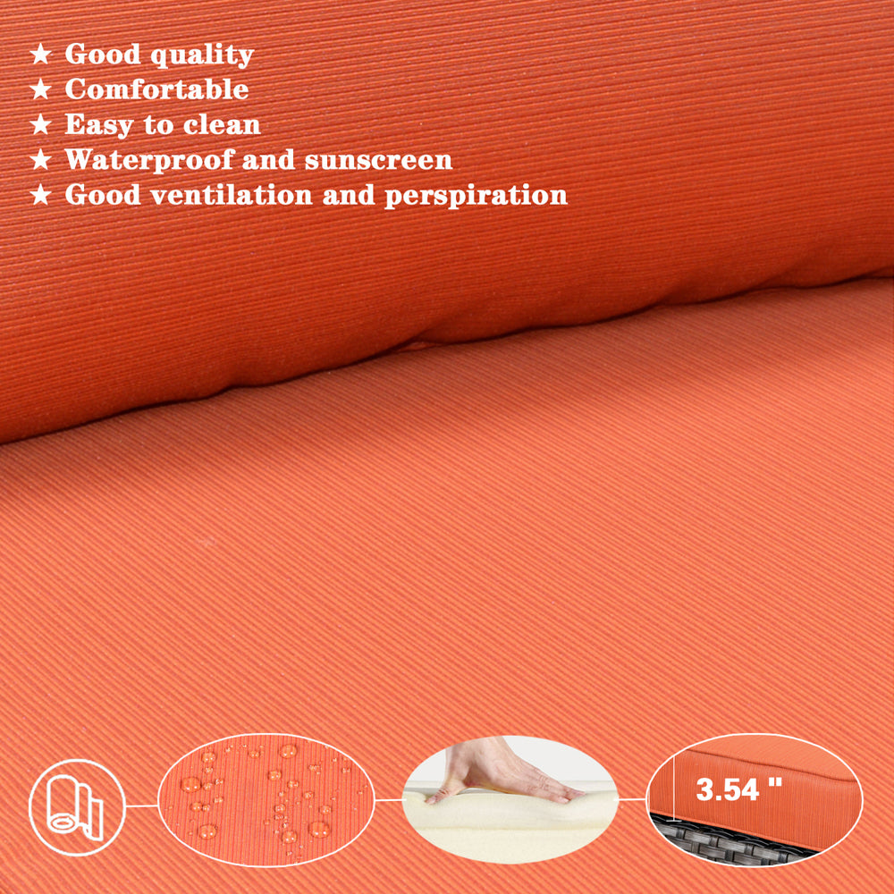 OVIOS Patio Vultros 7-Piece Set with 2 Rocking chairs and 30'' Propane Fire Pit Table