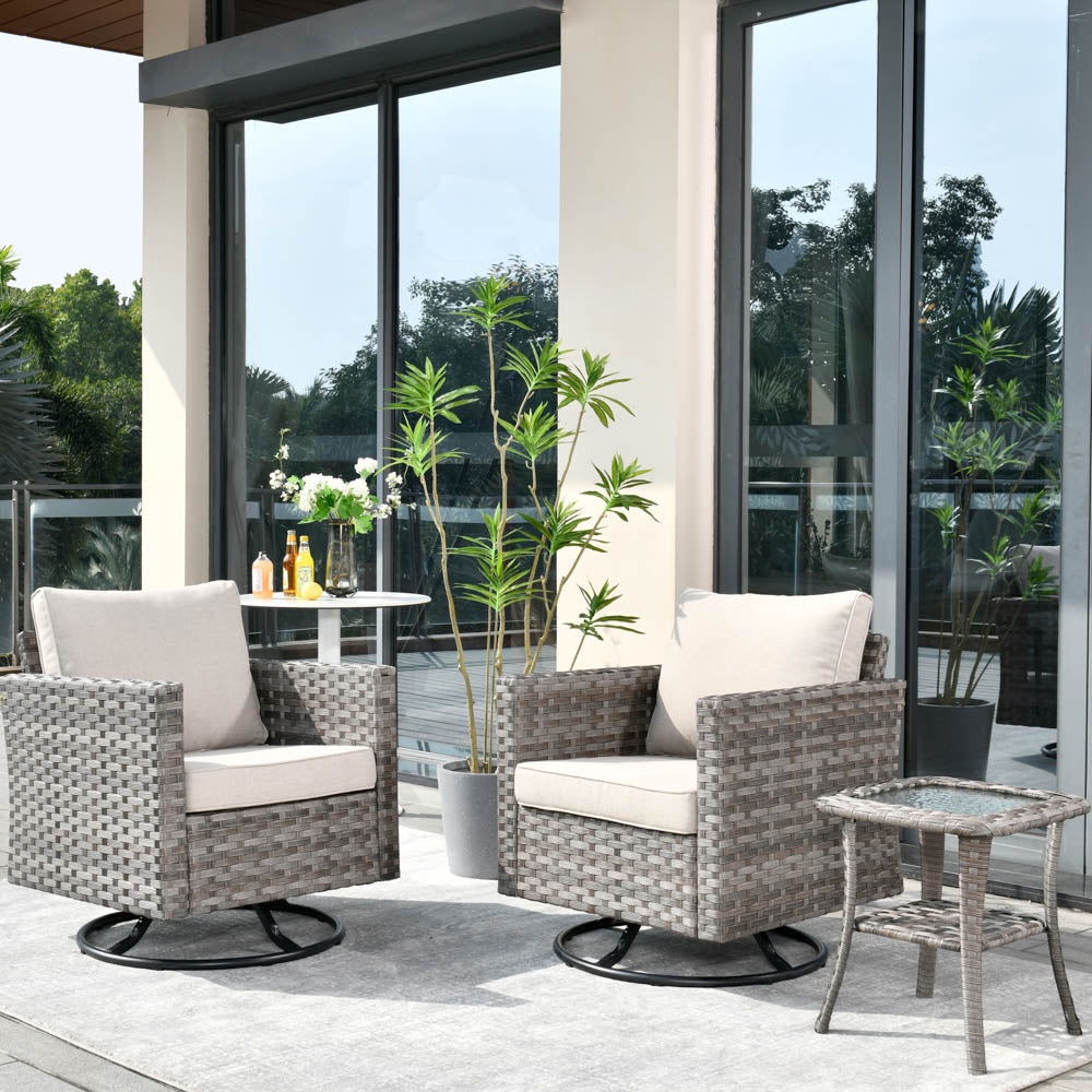 OVIOS Rocking Chair Outdoor Table and Chairs matching BBR broad handrails series