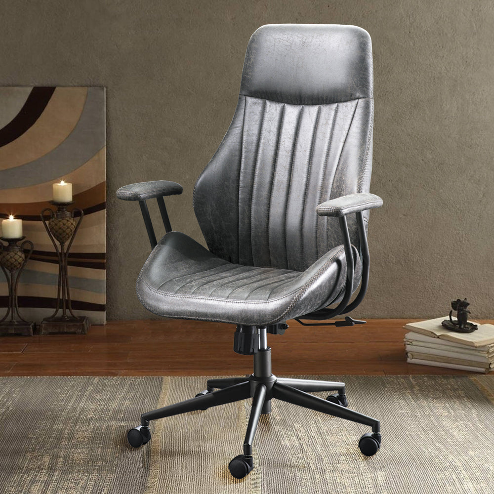 Ovios Office Chair Ergonomic High Back Suede Fabric for Executive or Home Office-Dark Grey