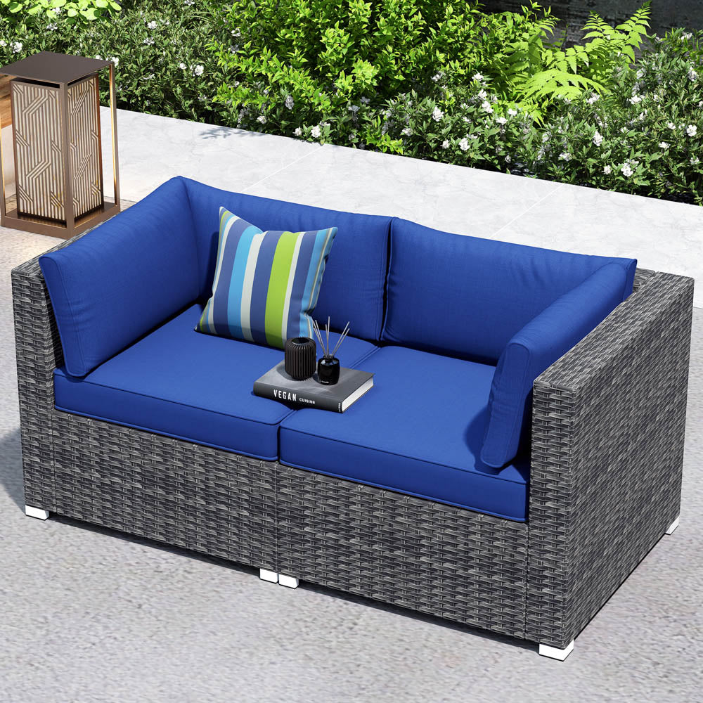 #color_Grey Wicker Navy Blue Cushion