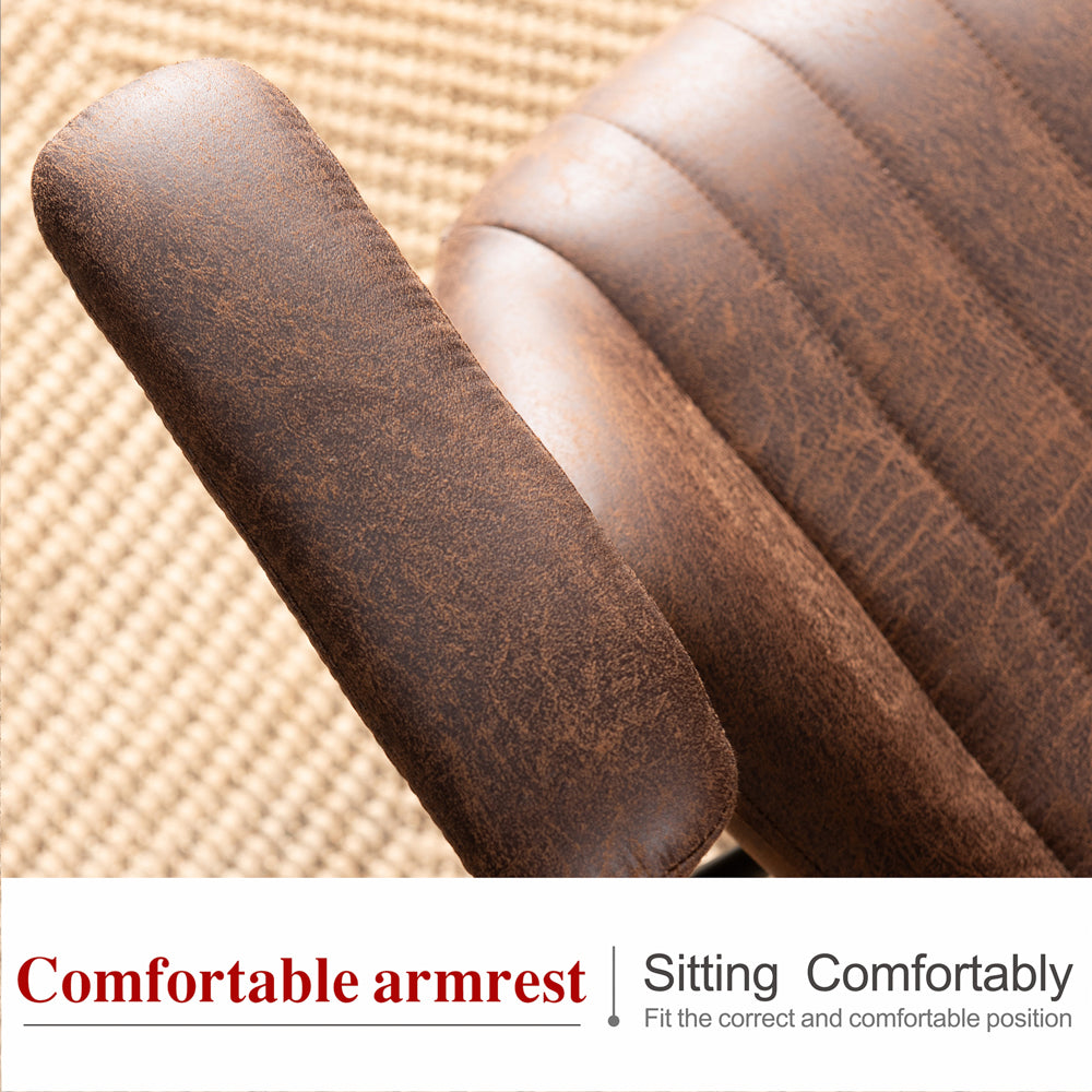 Ovios Office Chair Suede Fabric for Executive and Home Office Ergonomic Chair-Dark Brown