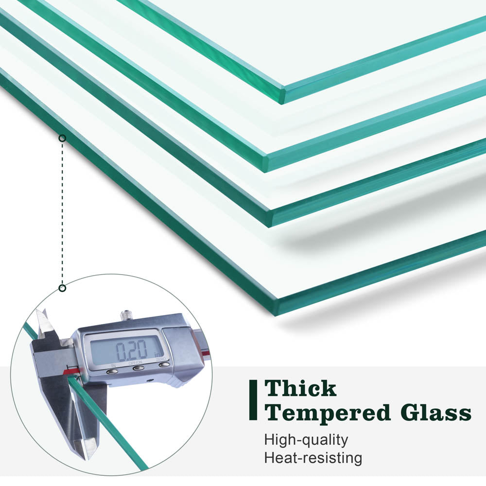 OVIOS Glass Wind Guard for Fire Pit Table