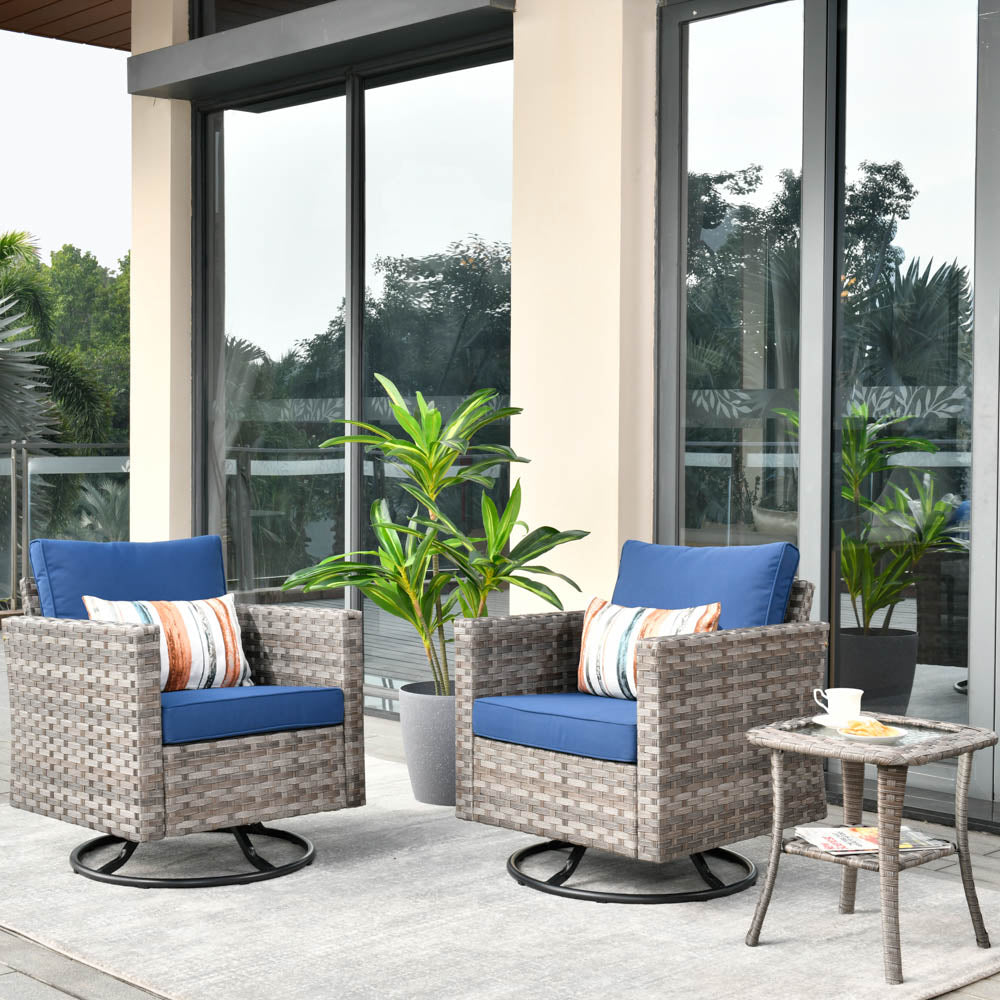 OVIOS Rocking Chair Outdoor Table and Chairs matching BBR broad handrails series