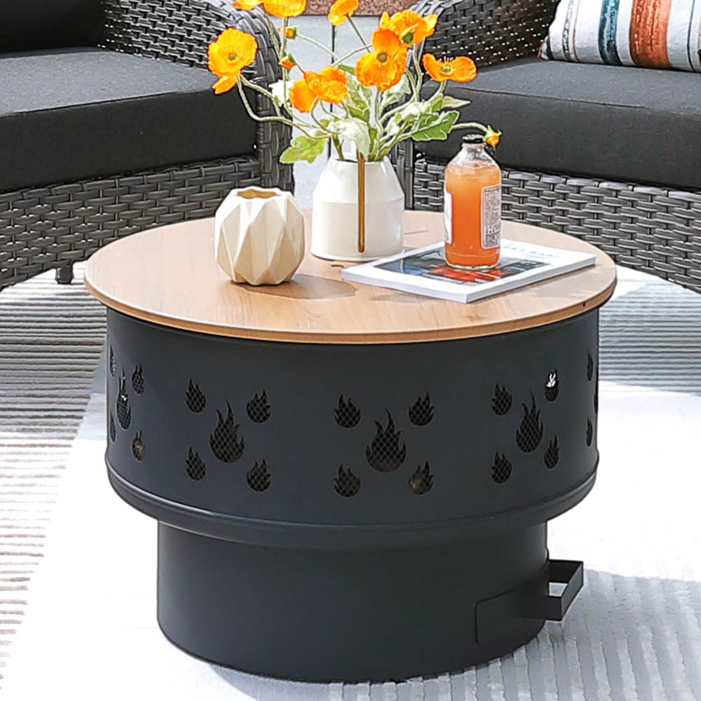 OVIOS 25.39'' Round Steel Wood Burning Fire Pit