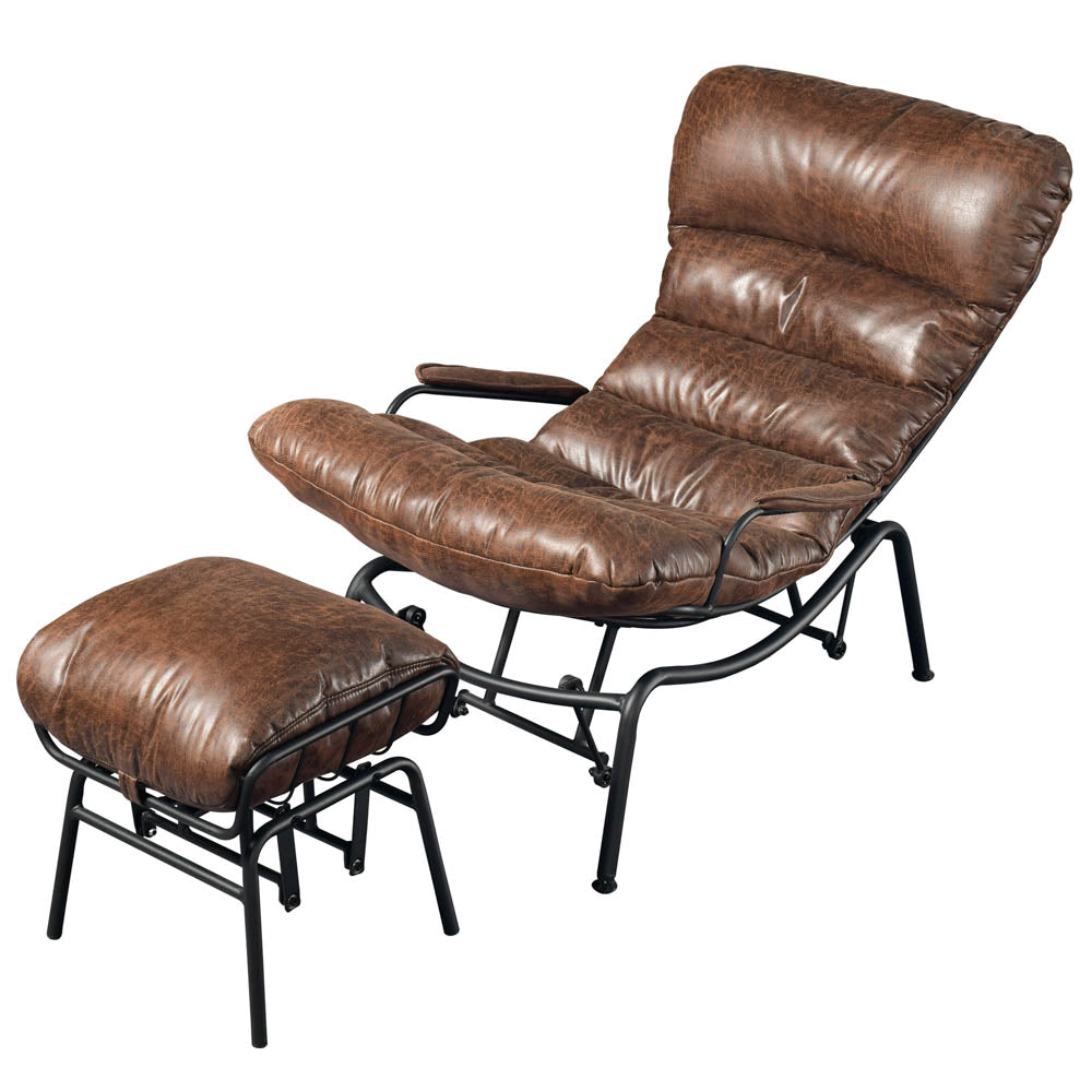 Ovios Living Room Rocking Chair with Ottoman, Suede Fabric