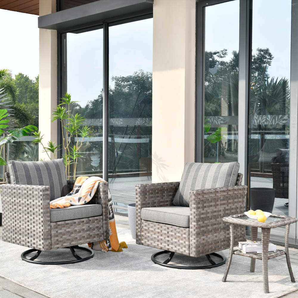 OVIOS Rocking Chair Outdoor Table and Chairs matching BBR broad handrails series