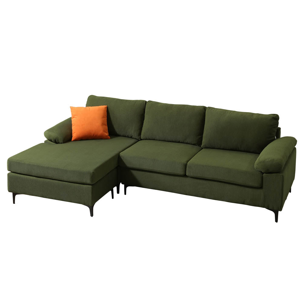 Ovios Living Room Sofa Reversible Chaise 100.40" Wide with Ottoman