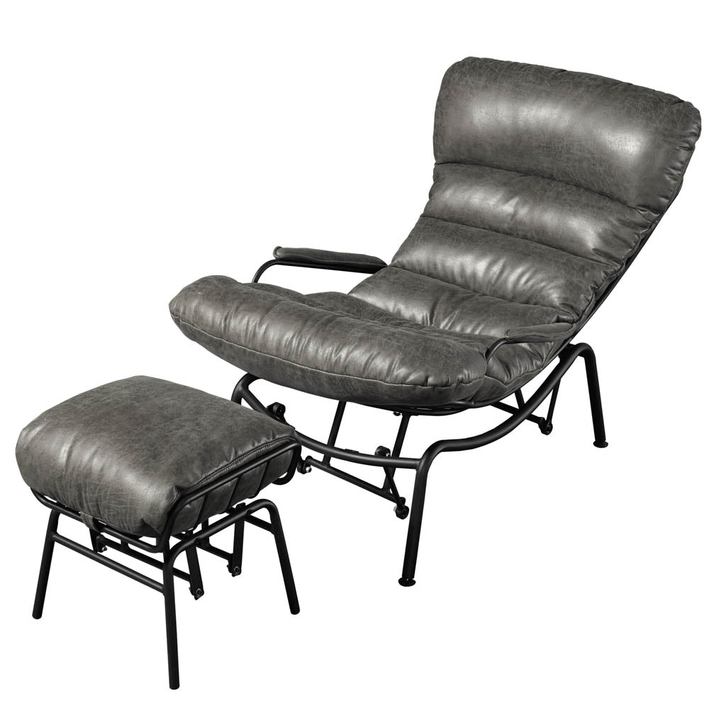 Ovios Living Room Rocking Chair with Ottoman, Suede Fabric