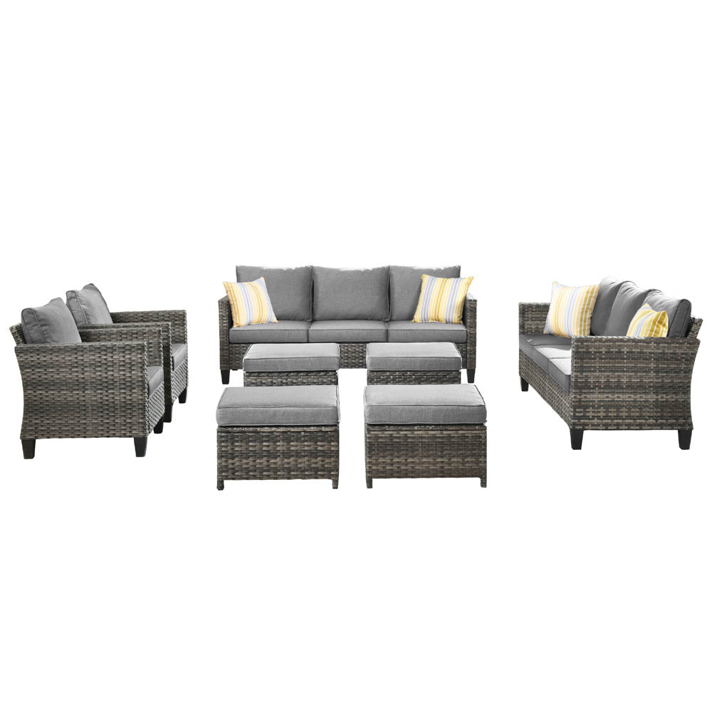 Ovios Patio Furniture Set New Vultros 8-Piece High Back with Cushions