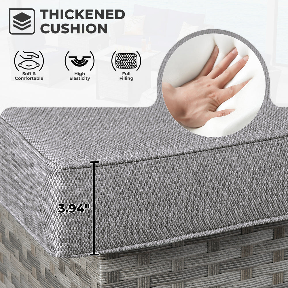 OVIOS Patio Furniture Set New Rimaru 7-Piece Set include 30'' Square Fire Pit Table Partially Assembled