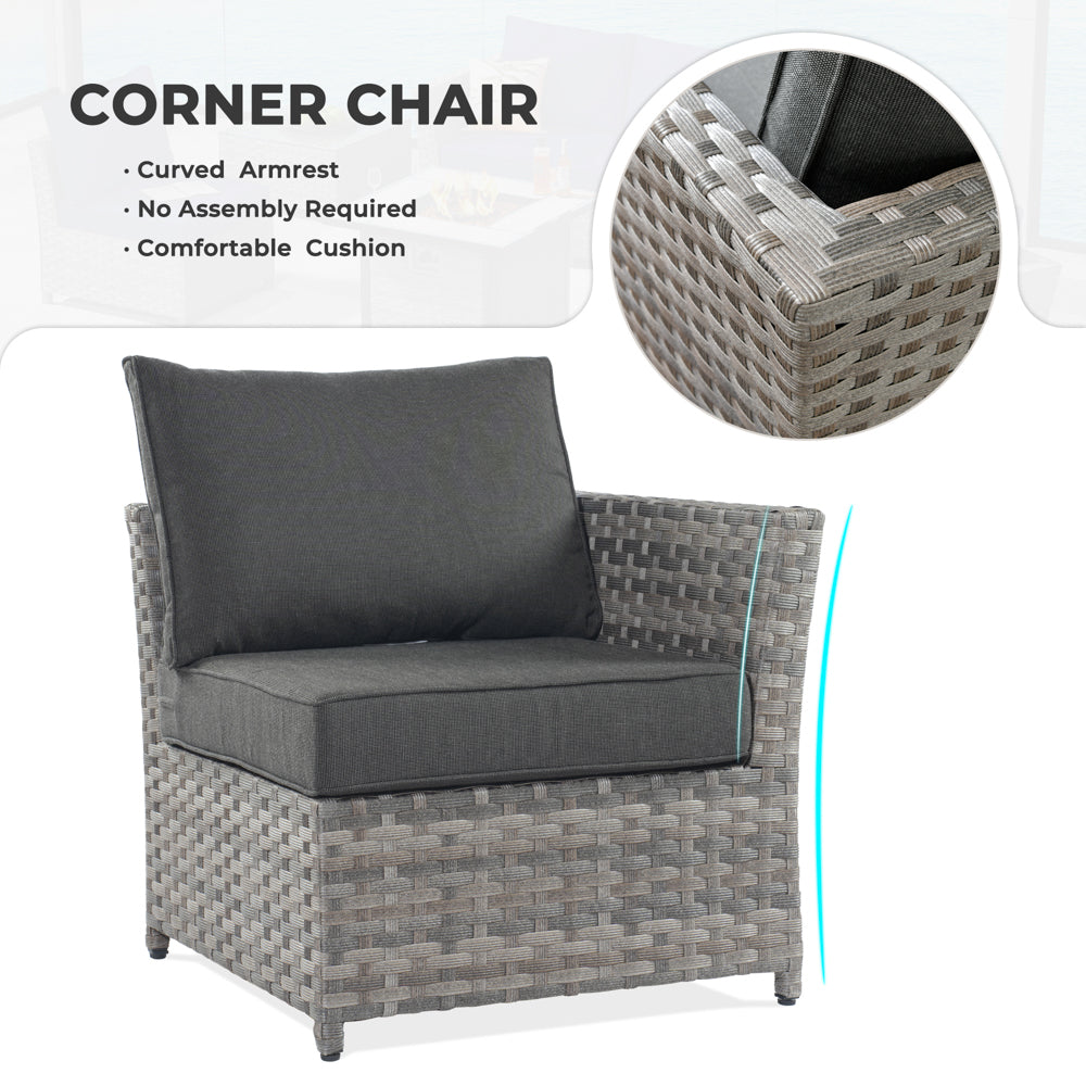 OVIOS Patio Furniture Set New Rimaru 7-Piece Set include 30'' Square Fire Pit Table Partially Assembled