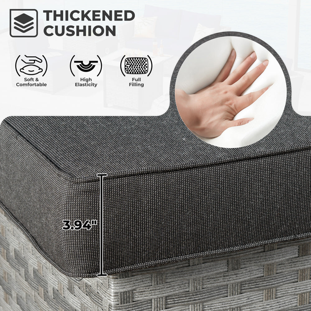 OVIOS Patio Furniture Set New Rimaru 7-Piece Set include 30'' Square Fire Pit Table Partially Assembled