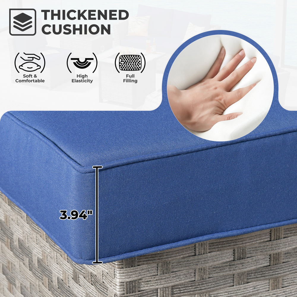 OVIOS Patio Furniture Set New Rimaru 7-Piece Set include 30'' Square Fire Pit Table Partially Assembled