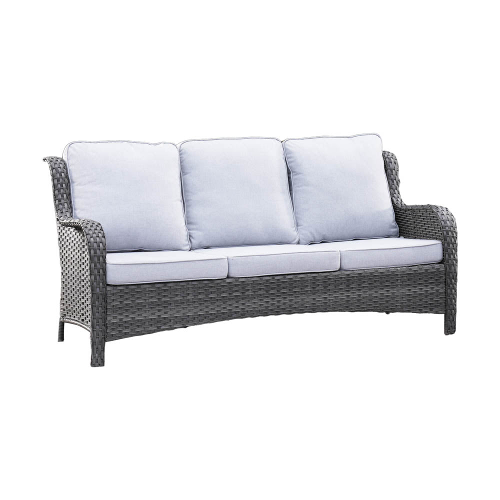 Ovios Patio Kenard 5-Piece Conversation Set with Loveseat and Tempered Glass Table