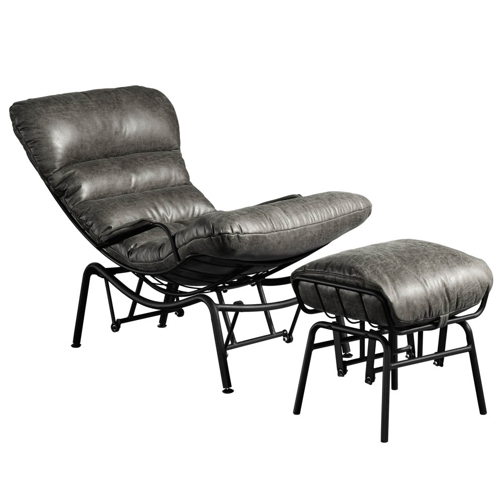 Ovios Living Room Rocking Chair with Ottoman, Suede Fabric