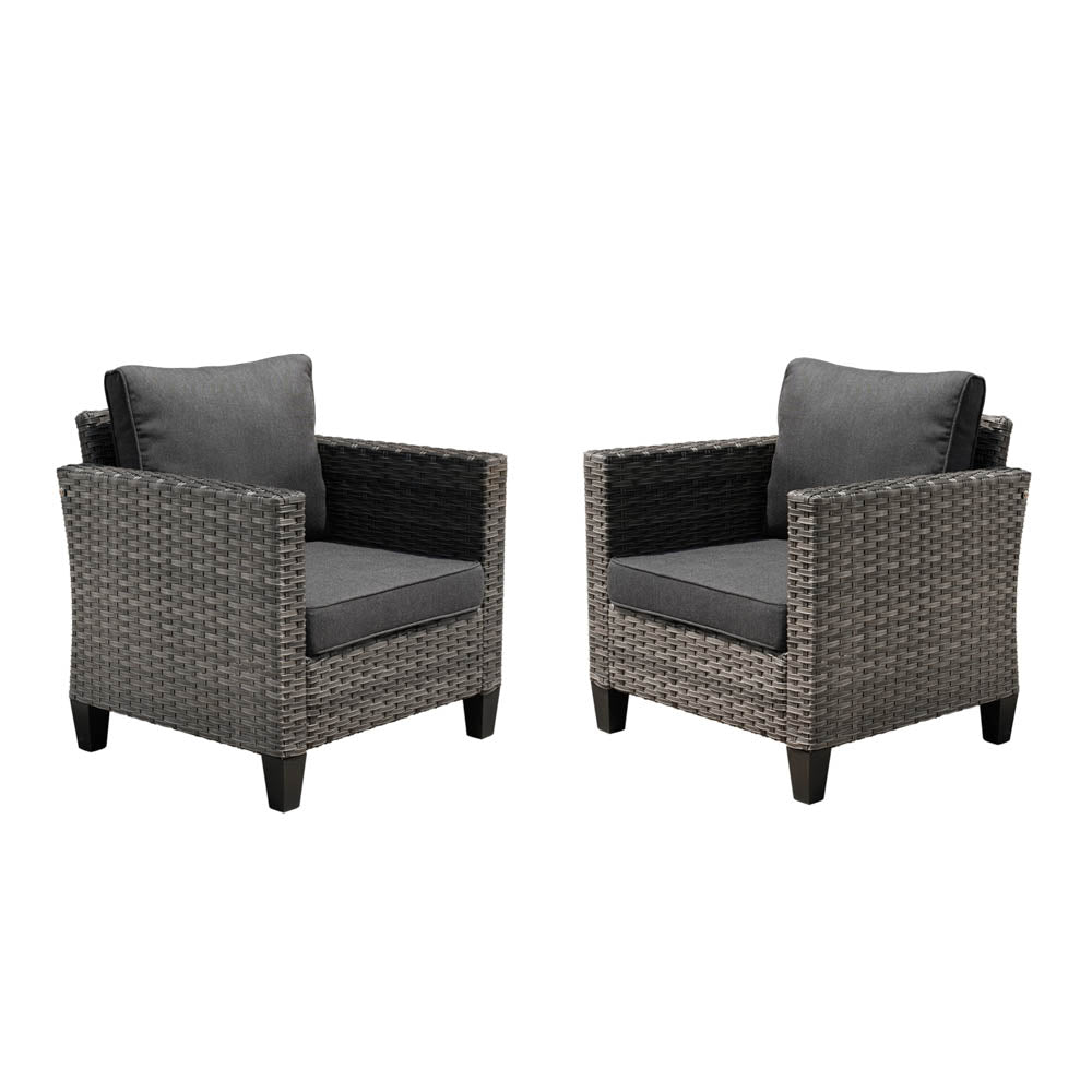 Ovios Patio Chairs New Vultros 2-Piece High Back Square Shape Armrest