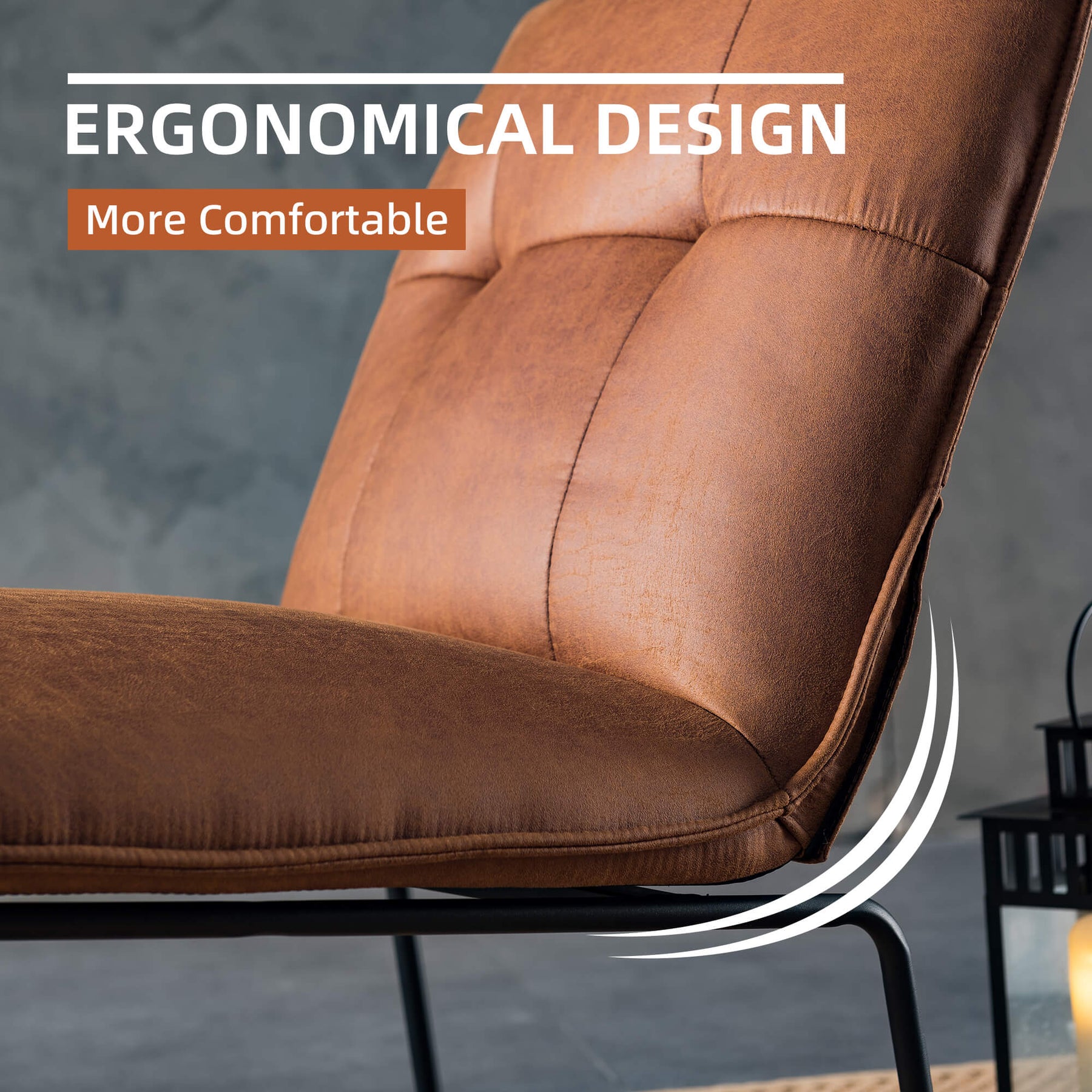 Ovios Living Room 25.2'' Wide Armless Accent Chair with Metal Frame