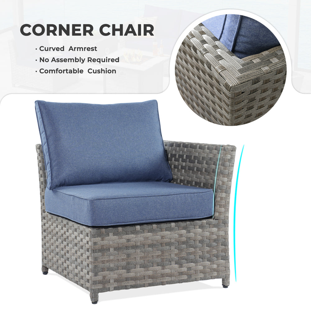 OVIOS Patio Furniture Set New Rimaru 7-Piece Set include 30'' Square Fire Pit Table Partially Assembled