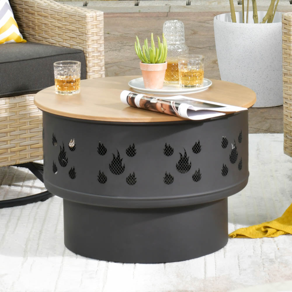 OVIOS 25.39'' Round Steel Wood Burning Fire Pit