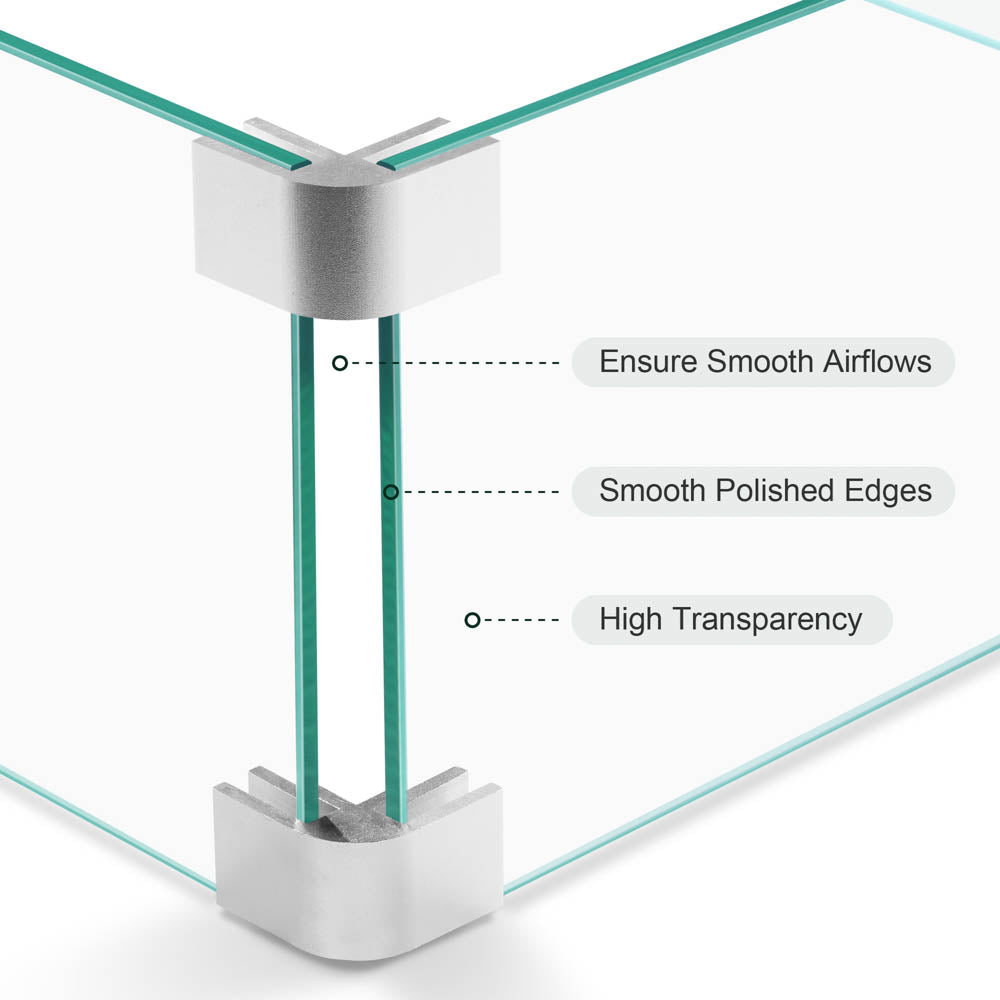 OVIOS Glass Wind Guard for Fire Pit Table