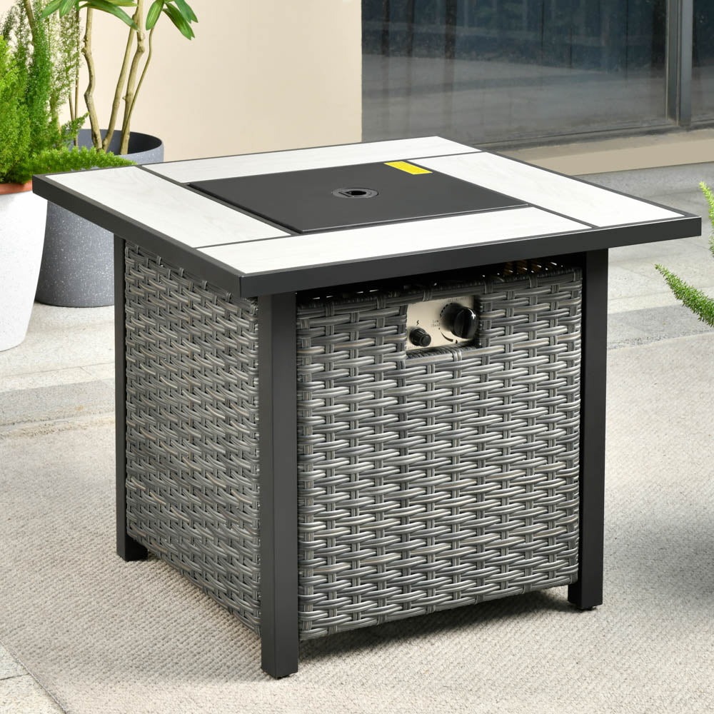 OVIOS Patio Propane Outdoor 30'' Fire Pit Table with Lid for Pet Sofa Series